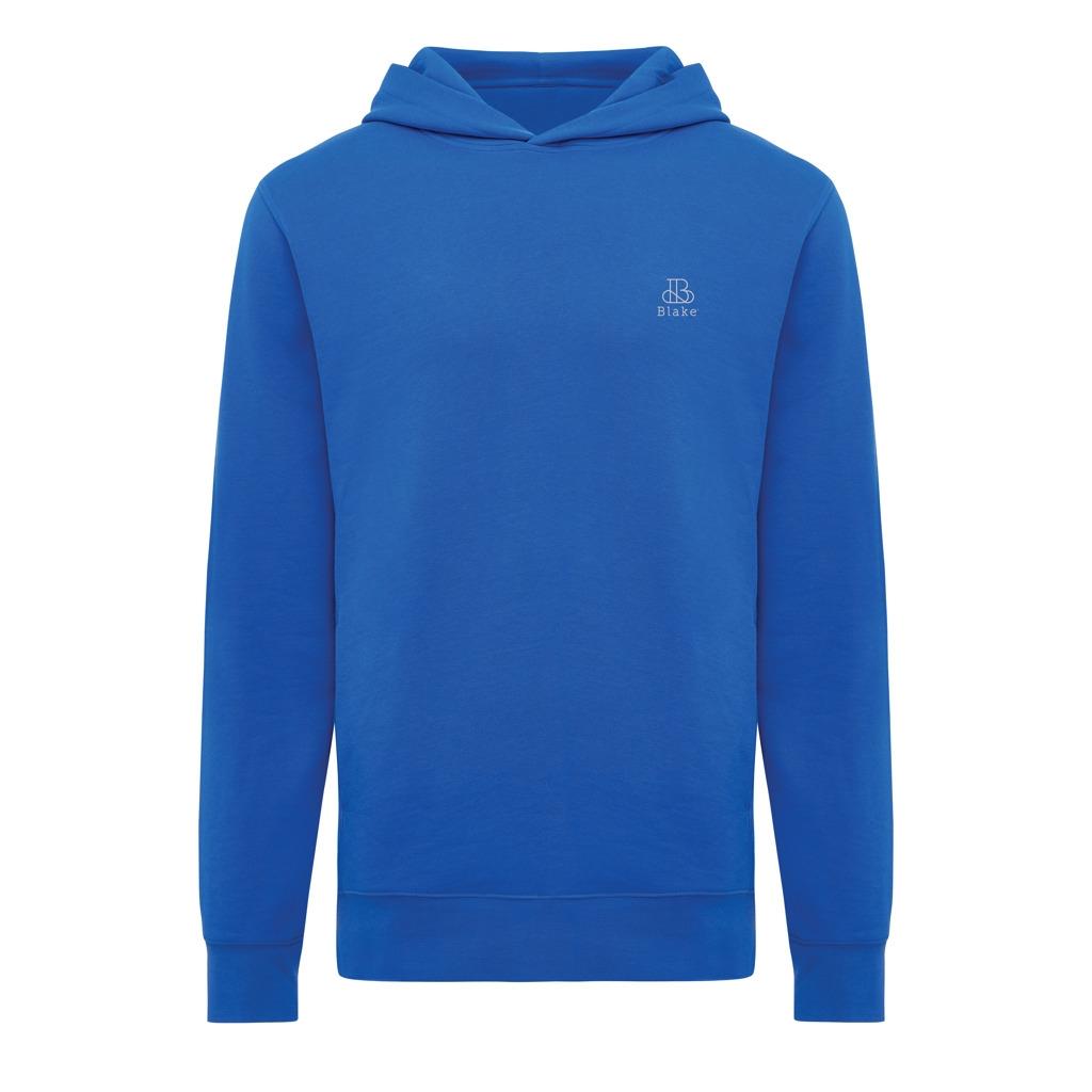 Iqoniq Yengo recycled cotton hoodie with sidepockets royal blue L