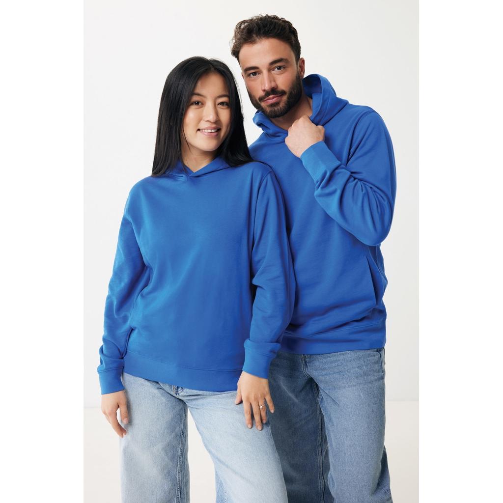 Iqoniq Yengo recycled cotton hoodie with sidepockets royal blue L