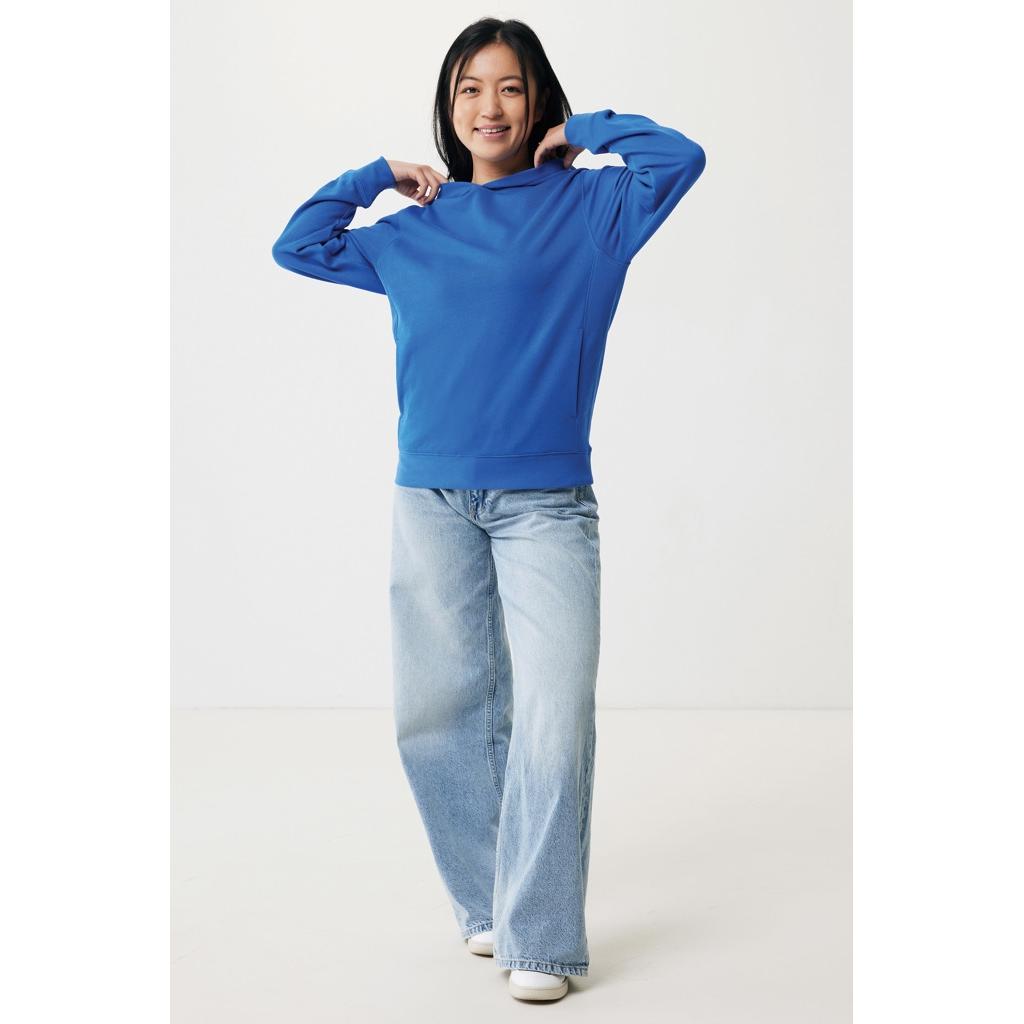 Iqoniq Yengo recycled cotton hoodie with sidepockets royal blue L