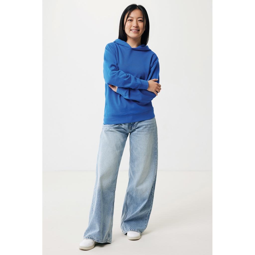 Iqoniq Yengo recycled cotton hoodie with sidepockets royal blue L
