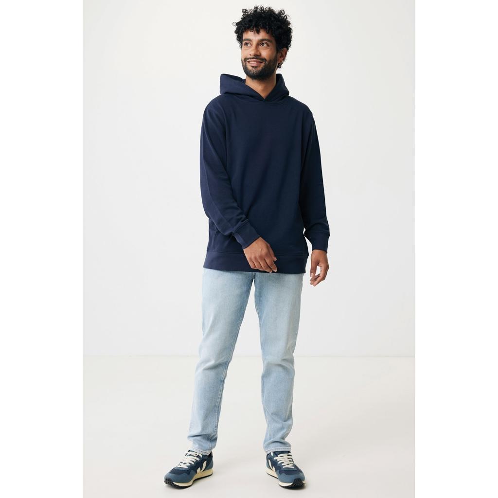 Iqoniq Yengo recycled cotton hoodie with sidepockets navy L