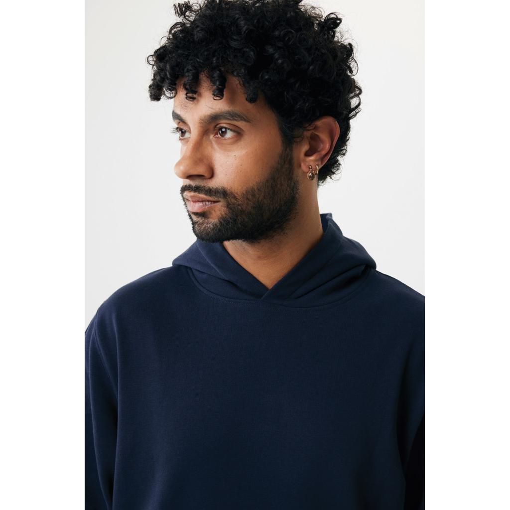Iqoniq Yengo recycled cotton hoodie with sidepockets navy L