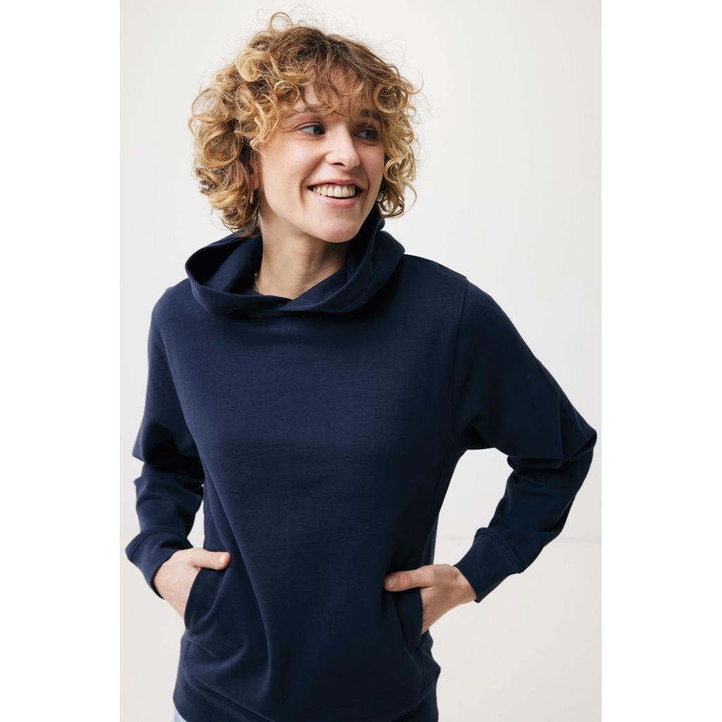Iqoniq Yengo recycled cotton hoodie with sidepockets navy L