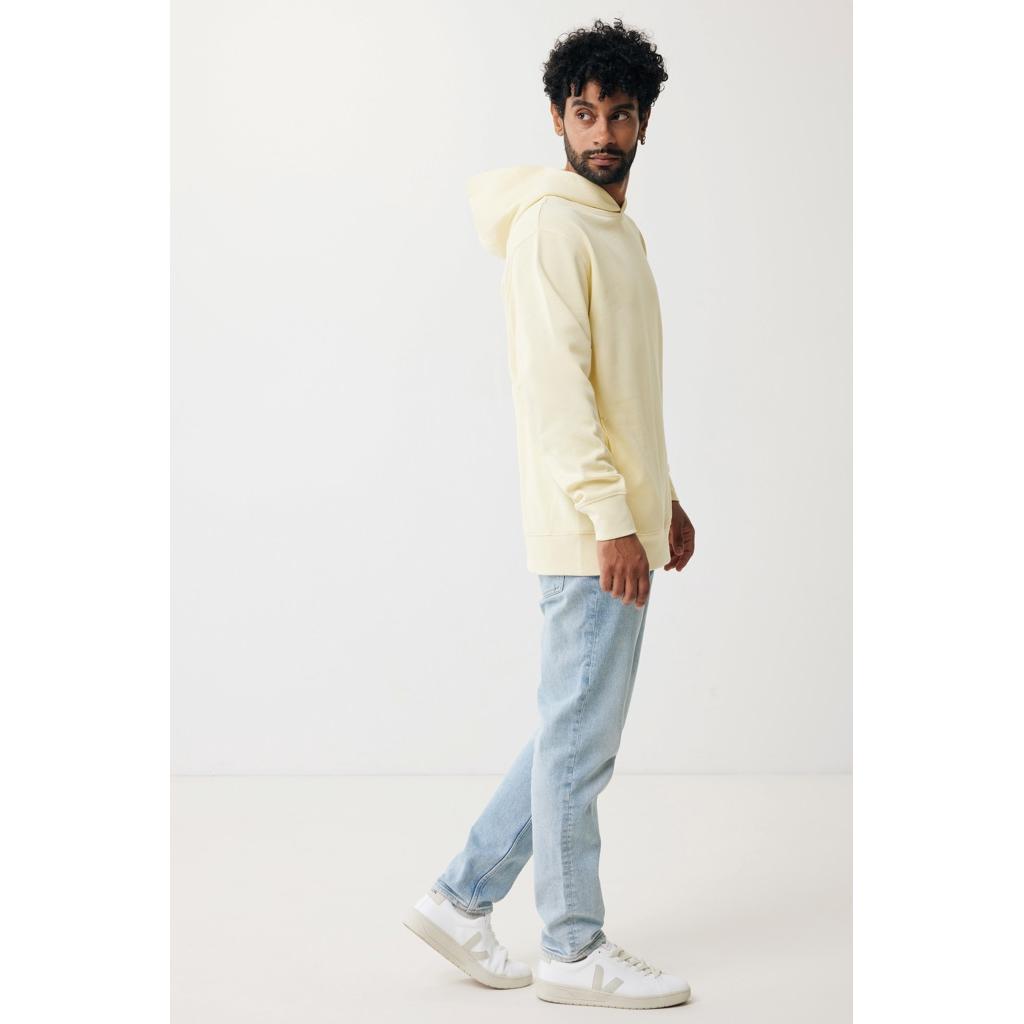 Iqoniq Yengo recycled cotton hoodie with sidepockets cream yellow L