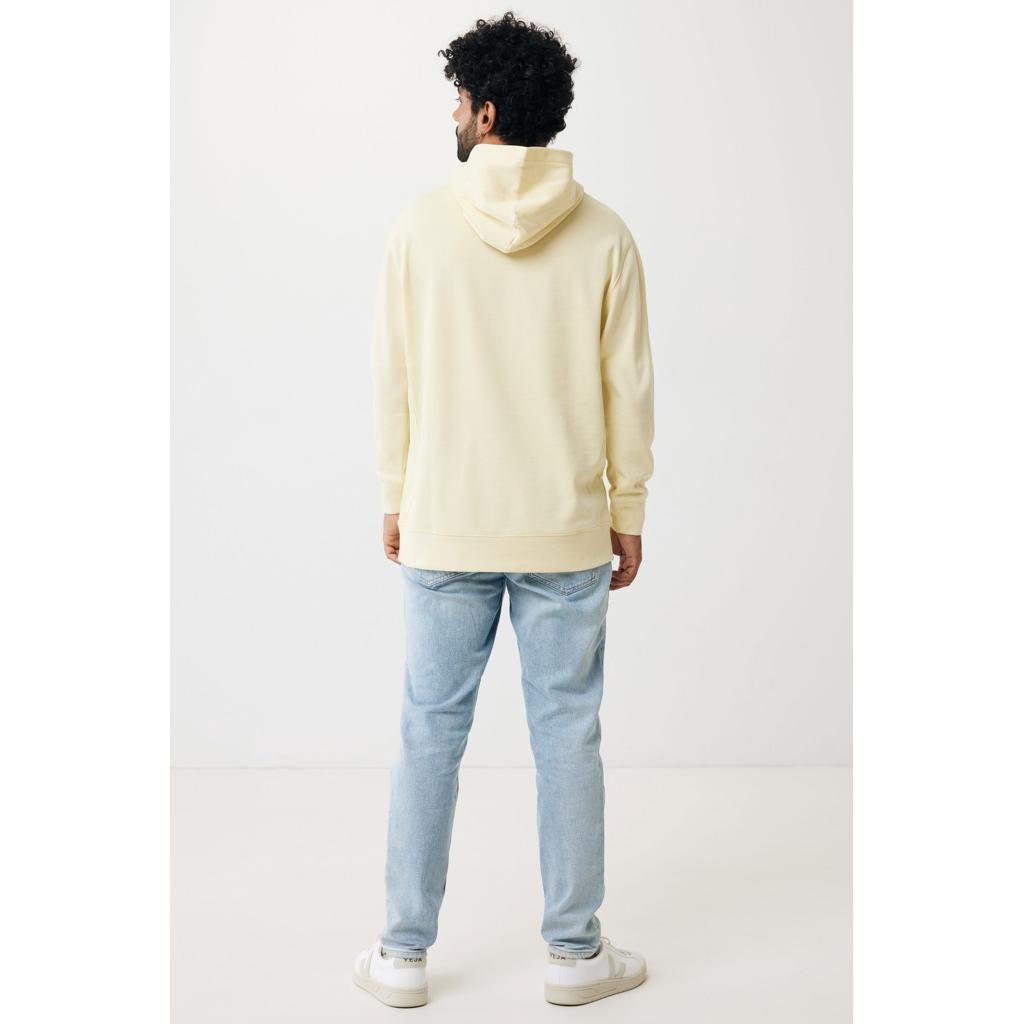 Iqoniq Yengo recycled cotton hoodie with sidepockets cream yellow L