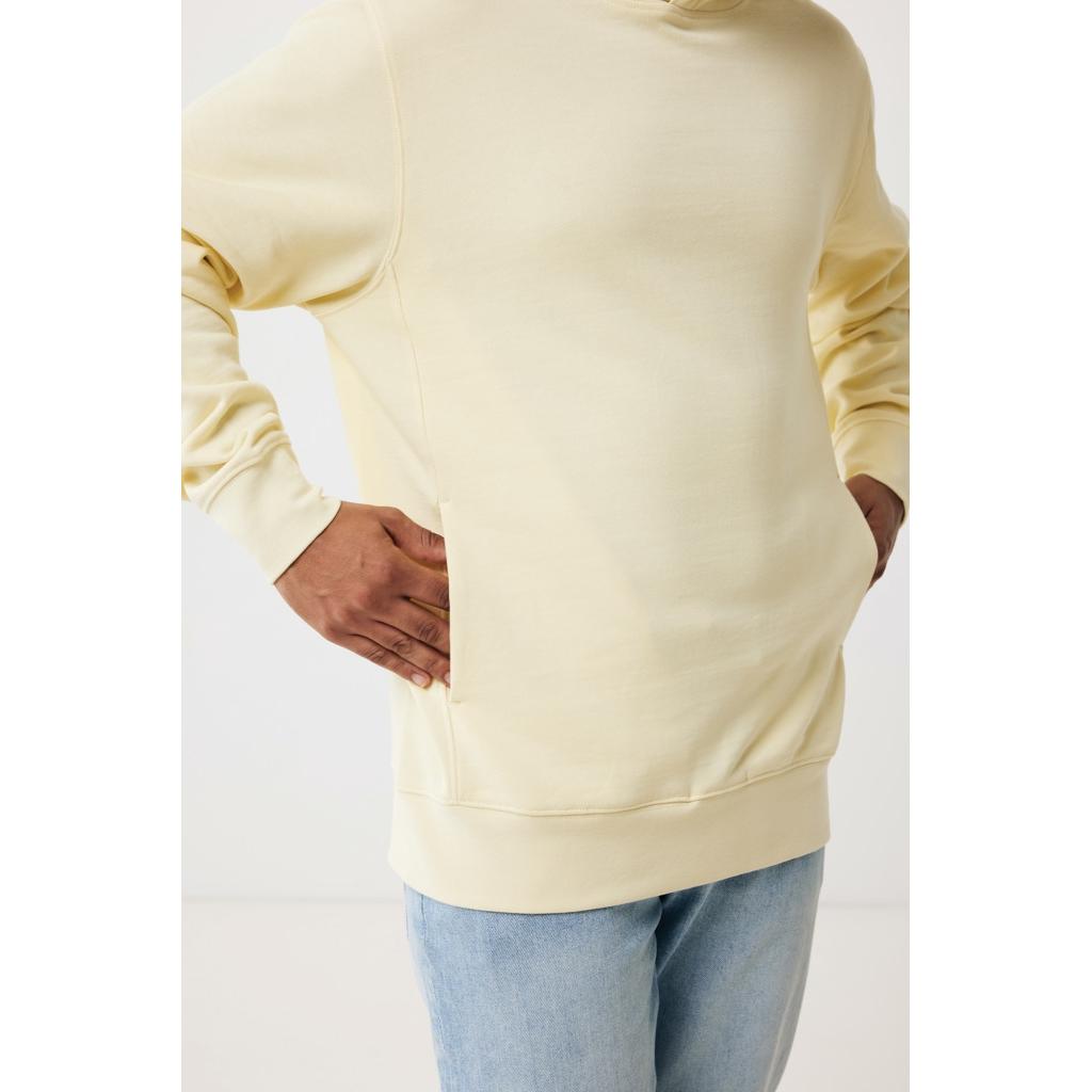 Iqoniq Yengo recycled cotton hoodie with sidepockets cream yellow L