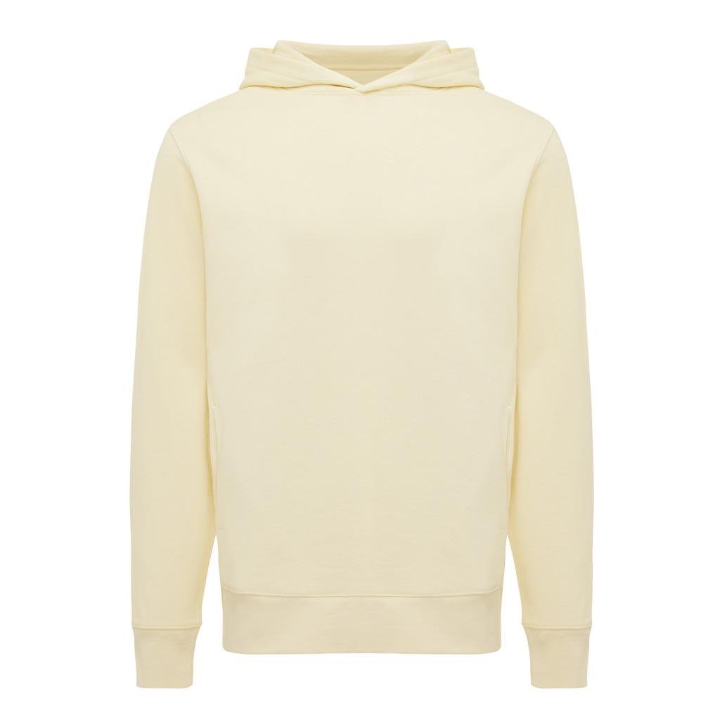 Iqoniq Yengo recycled cotton hoodie with sidepockets cream yellow L