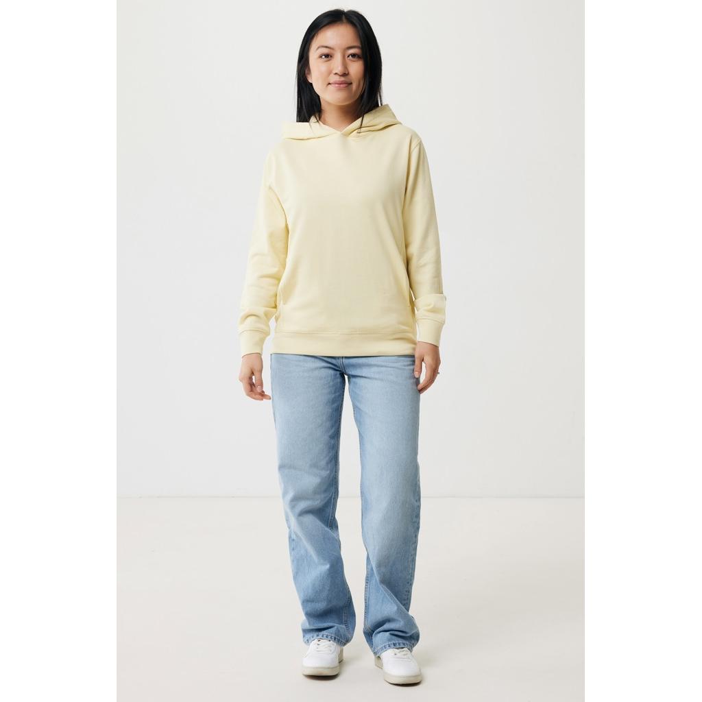 Iqoniq Yengo recycled cotton hoodie with sidepockets cream yellow L