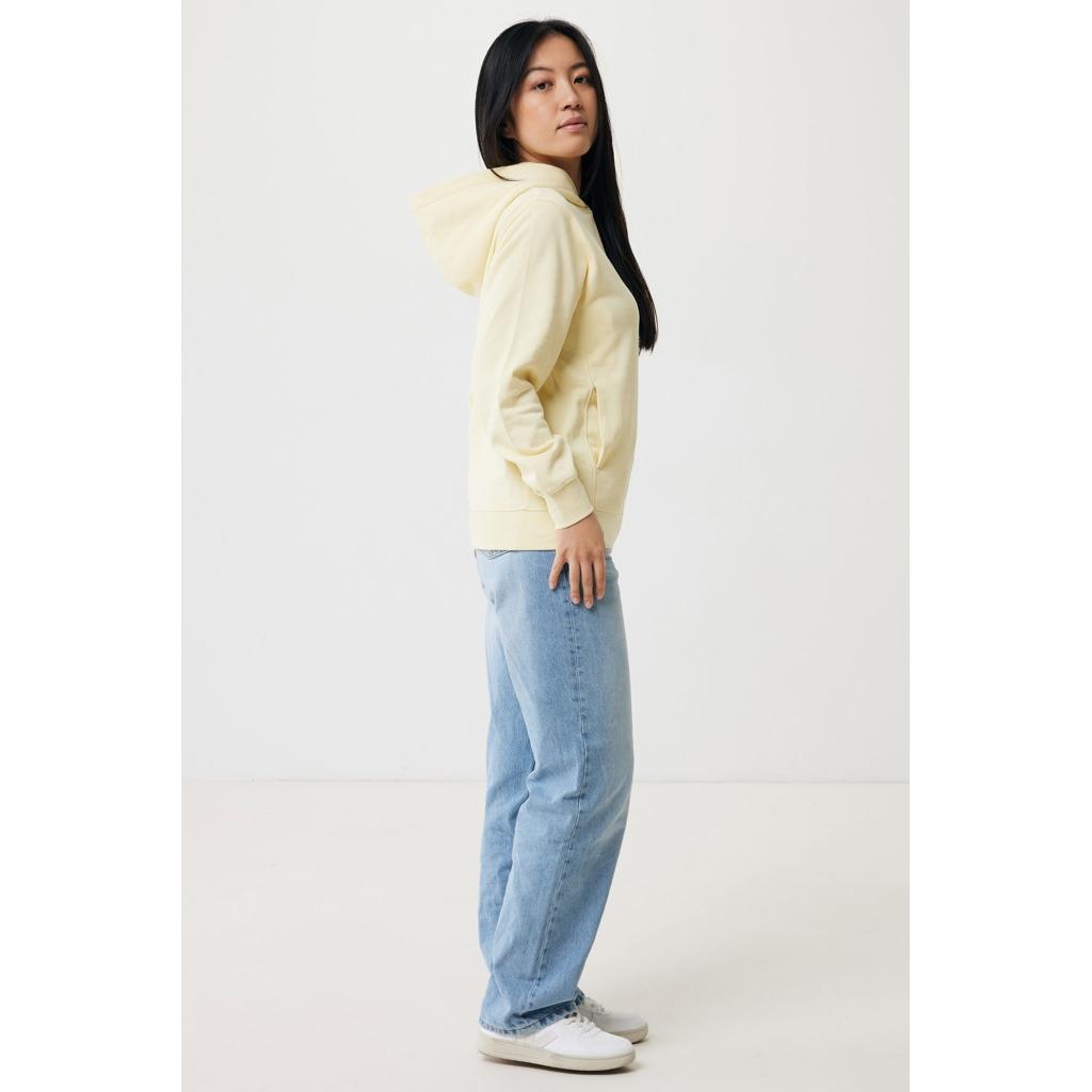 Iqoniq Yengo recycled cotton hoodie with sidepockets cream yellow L