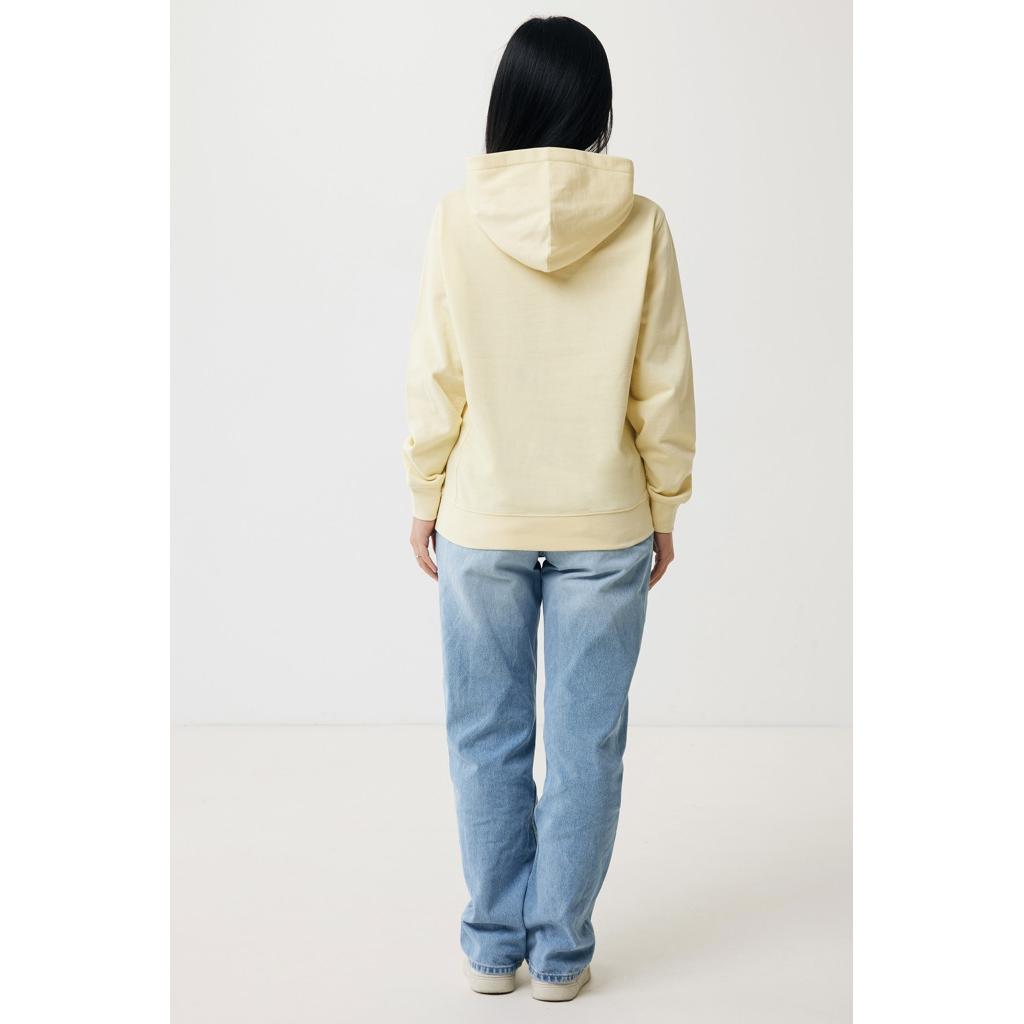 Iqoniq Yengo recycled cotton hoodie with sidepockets cream yellow L