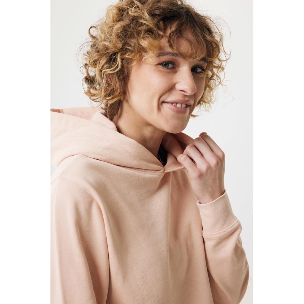 Iqoniq Yengo recycled cotton hoodie with sidepockets peach nectar M