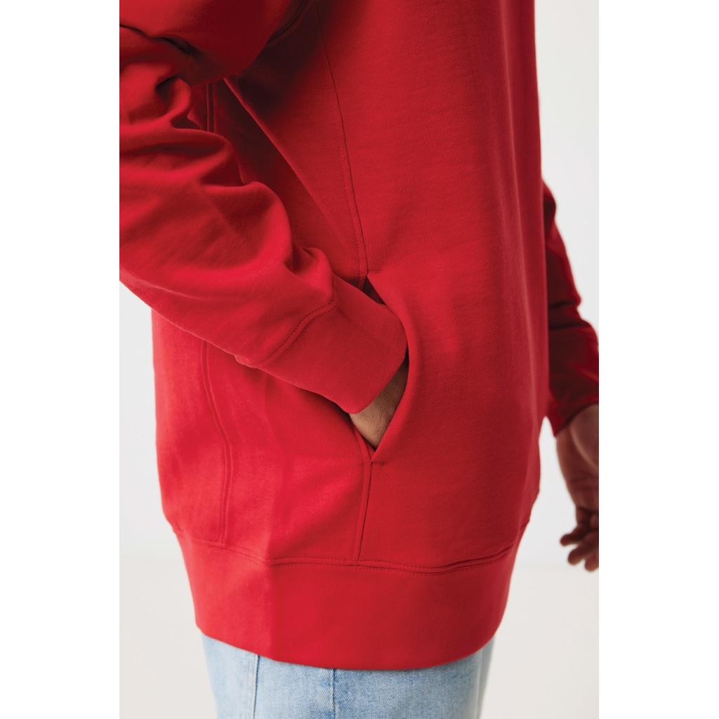Iqoniq Yengo recycled cotton hoodie with sidepockets red L