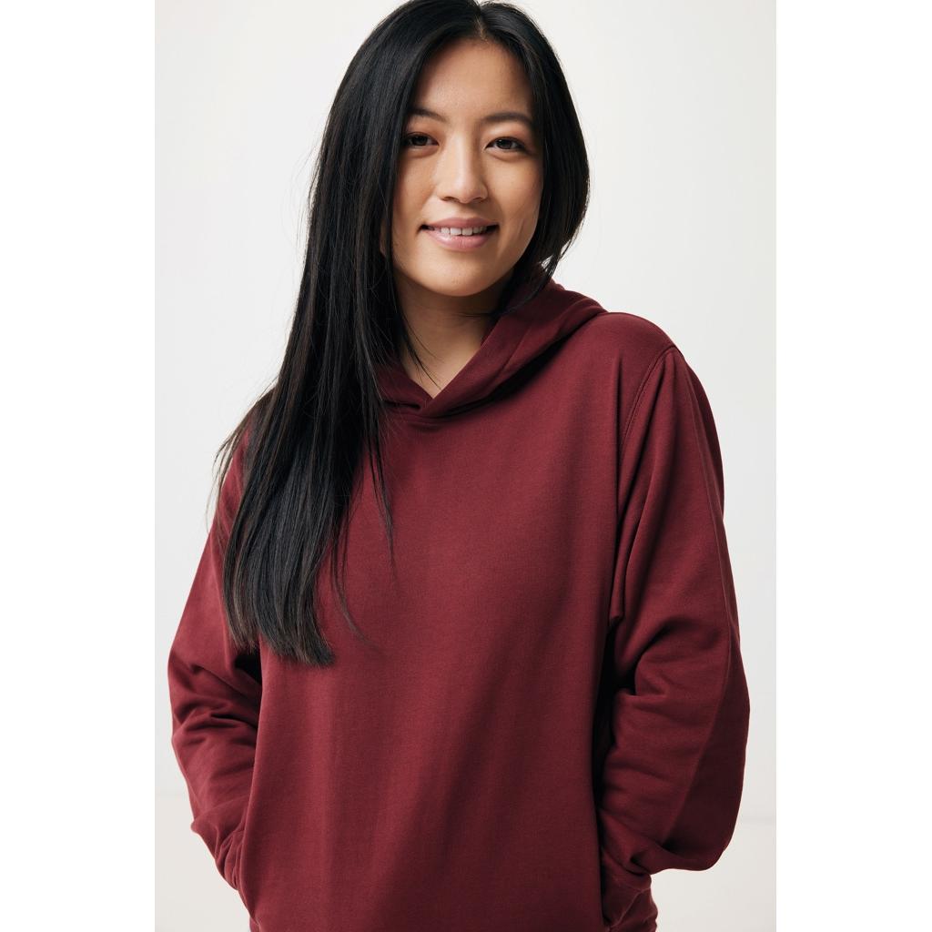 Iqoniq Yengo recycled cotton hoodie with sidepockets burgundy L