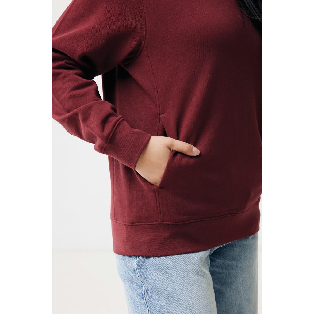 Iqoniq Yengo recycled cotton hoodie with sidepockets burgundy L
