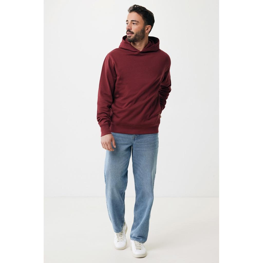 Iqoniq Yengo recycled cotton hoodie with sidepockets burgundy L