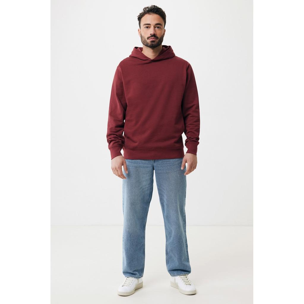 Iqoniq Yengo recycled cotton hoodie with sidepockets burgundy L