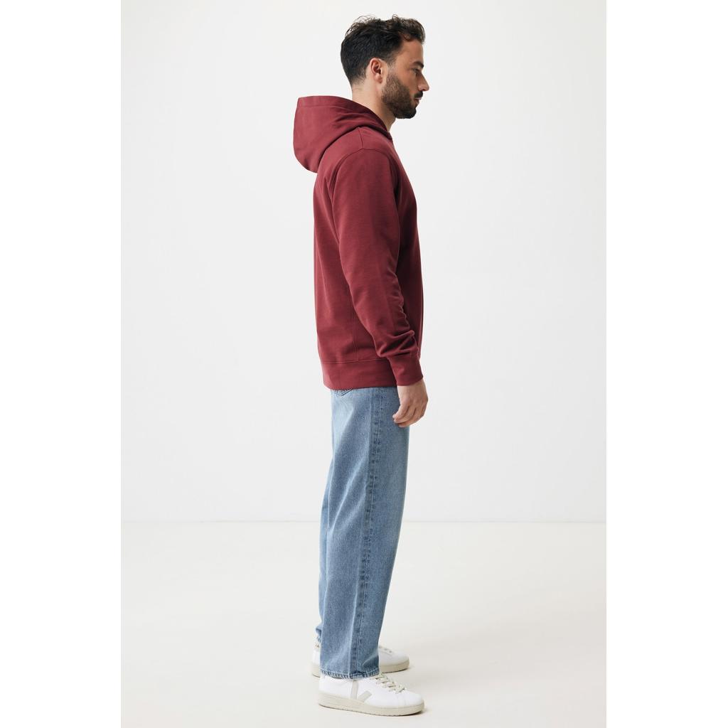 Iqoniq Yengo recycled cotton hoodie with sidepockets burgundy L