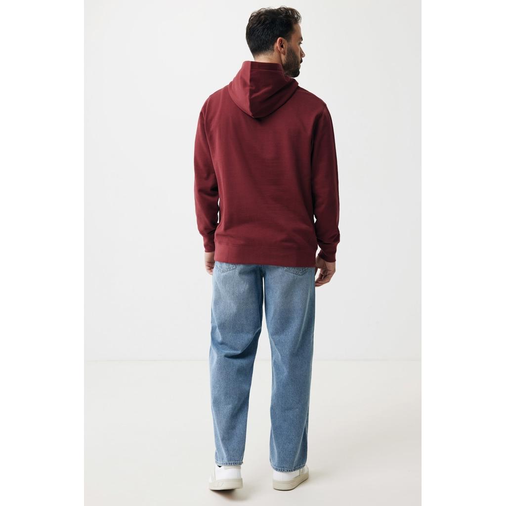Iqoniq Yengo recycled cotton hoodie with sidepockets burgundy L