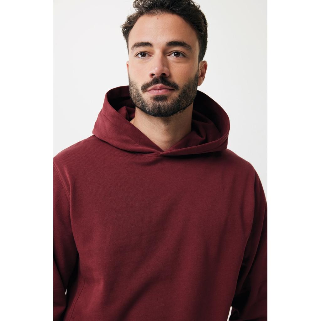 Iqoniq Yengo recycled cotton hoodie with sidepockets burgundy L