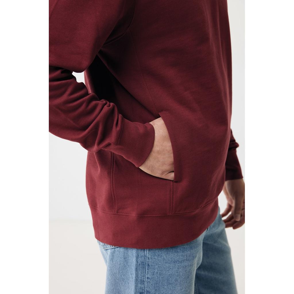Iqoniq Yengo recycled cotton hoodie with sidepockets burgundy L