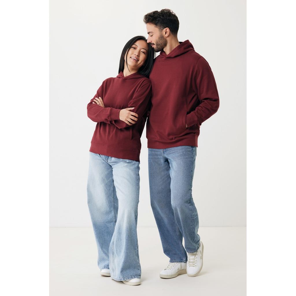 Iqoniq Yengo recycled cotton hoodie with sidepockets burgundy L