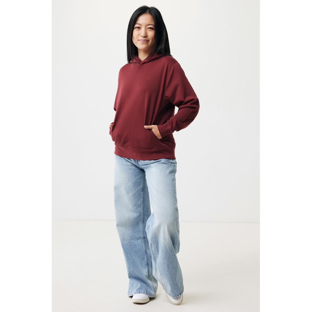 Iqoniq Yengo recycled cotton hoodie with sidepockets burgundy L