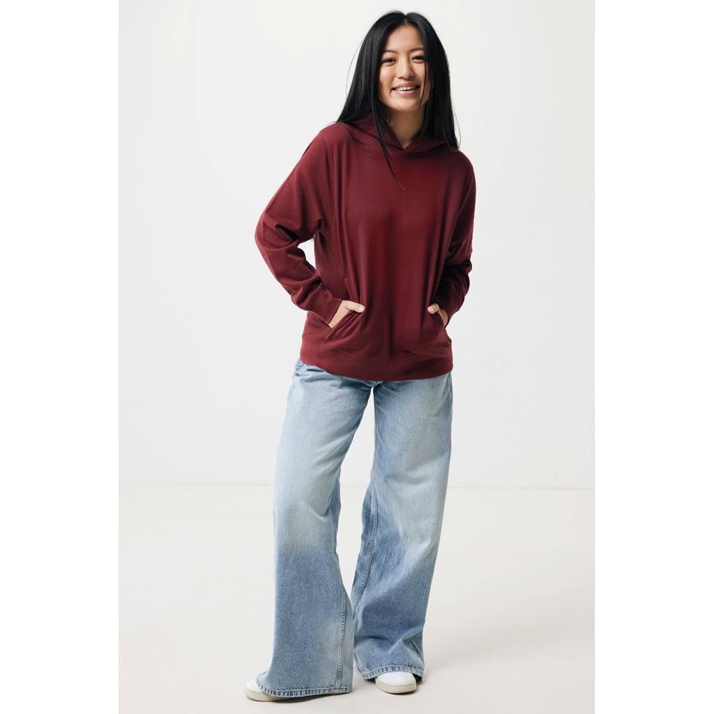 Iqoniq Yengo recycled cotton hoodie with sidepockets burgundy L