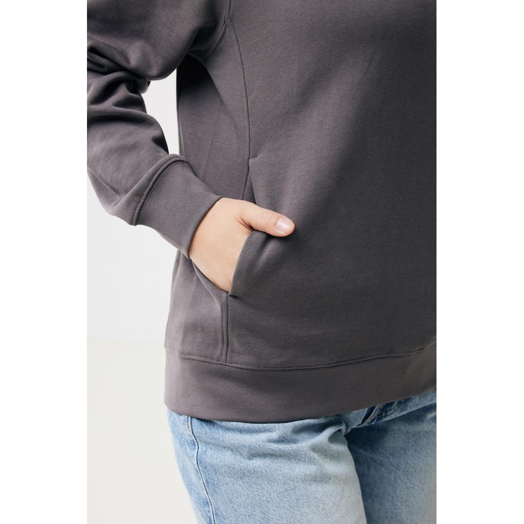 Iqoniq Yengo recycled cotton hoodie with sidepockets anthracite L