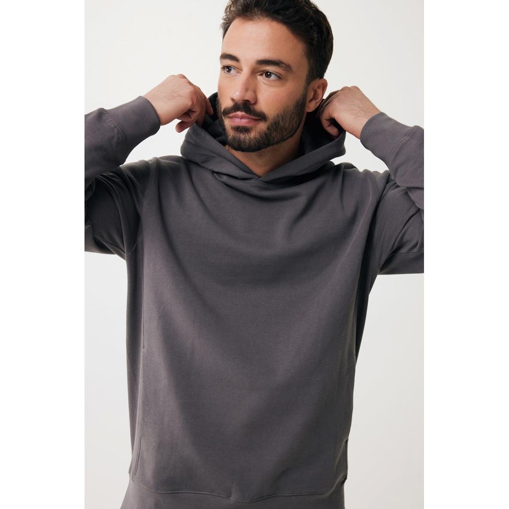 Iqoniq Yengo recycled cotton hoodie with sidepockets anthracite L