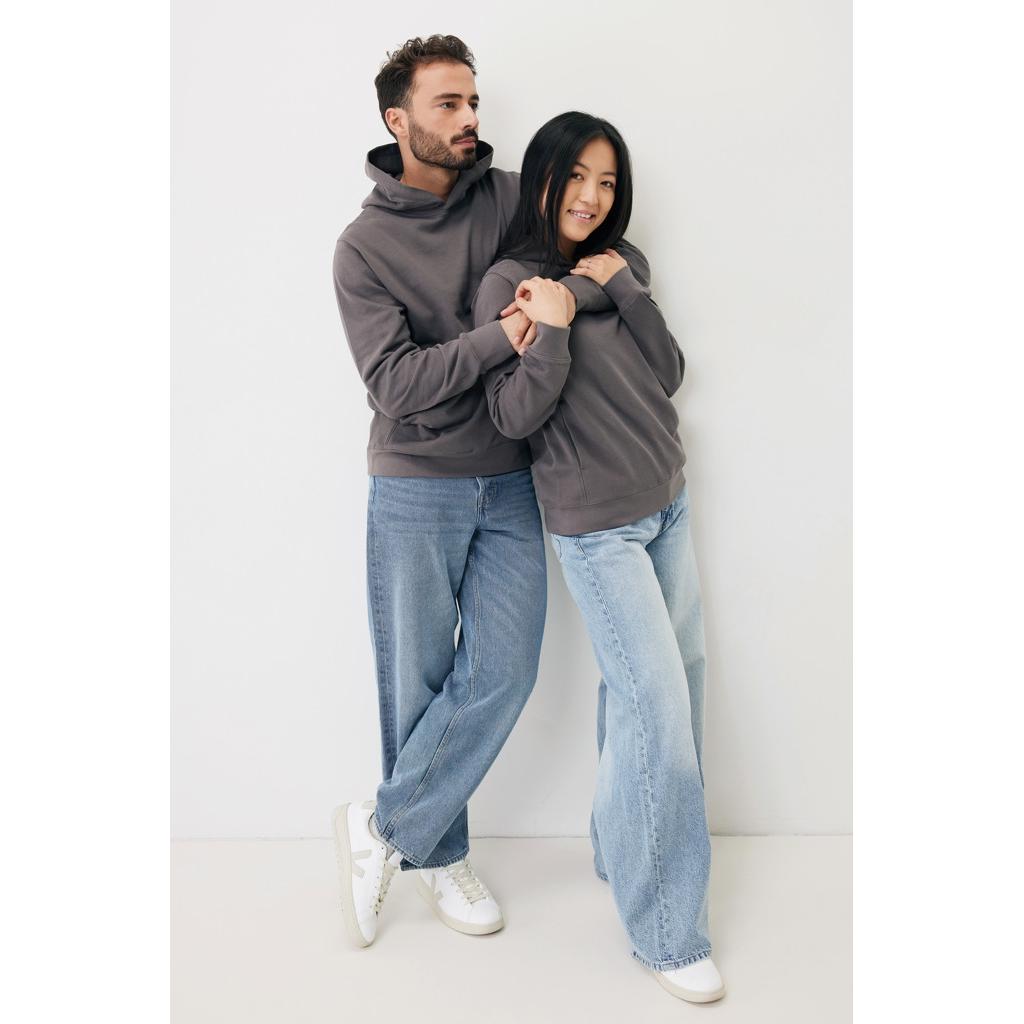 Iqoniq Yengo recycled cotton hoodie with sidepockets anthracite L