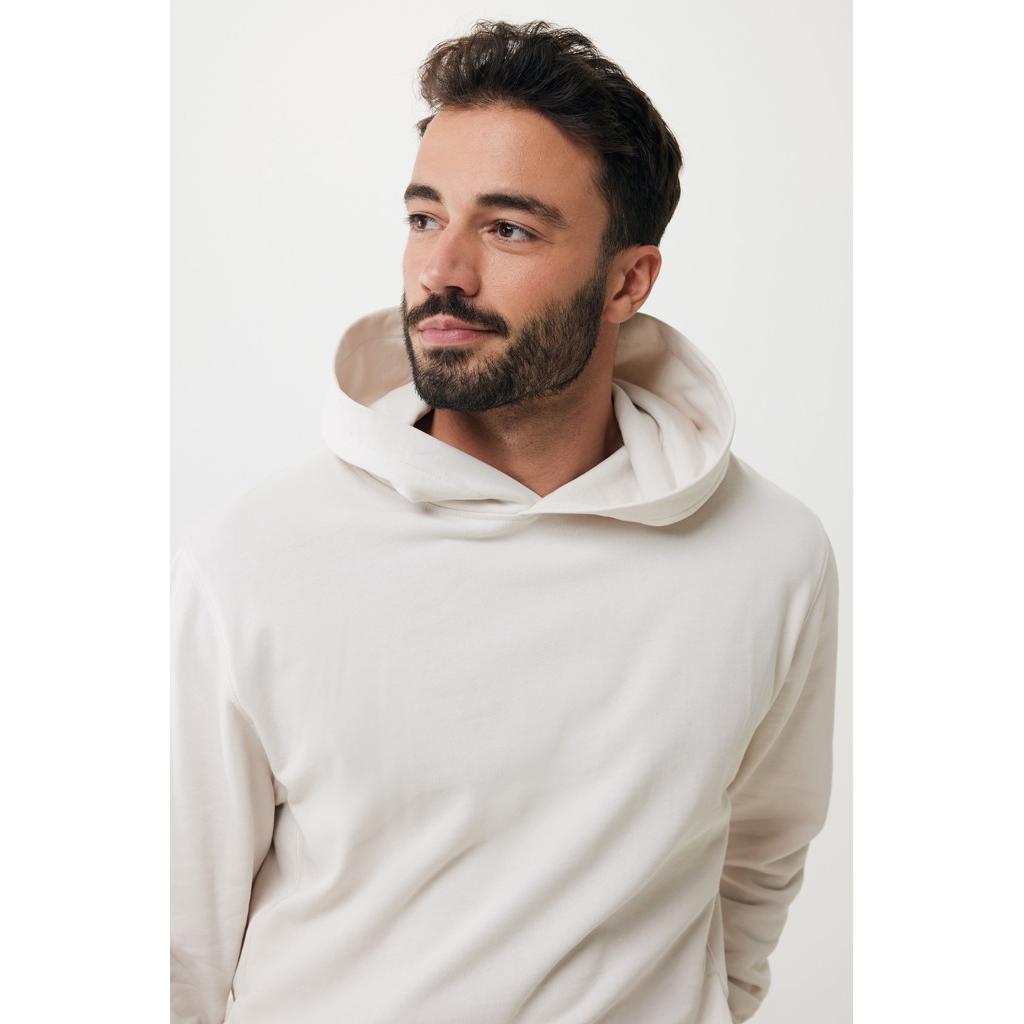 Iqoniq Yengo recycled cotton hoodie with sidepockets ivory white L