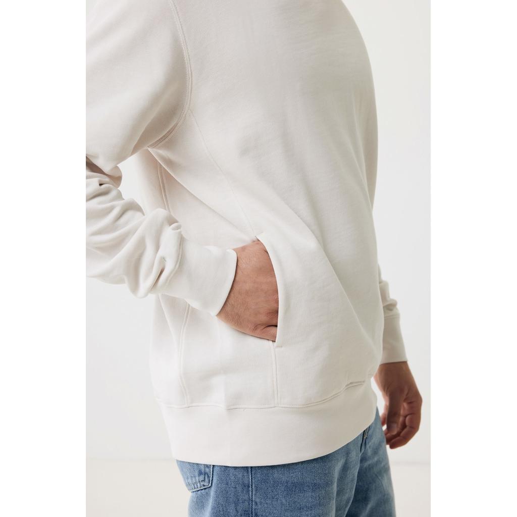 Iqoniq Yengo recycled cotton hoodie with sidepockets ivory white L