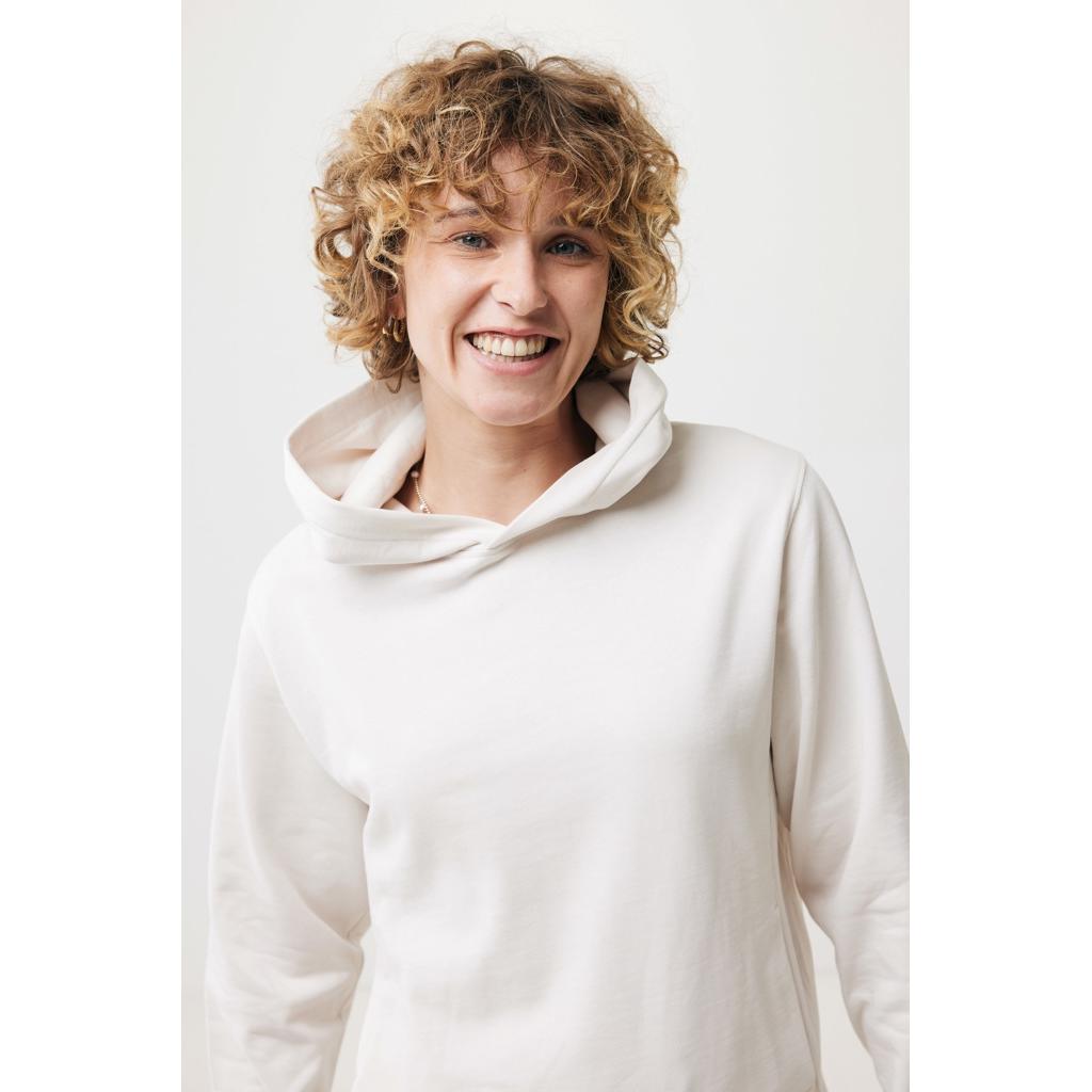 Iqoniq Yengo recycled cotton hoodie with sidepockets ivory white L