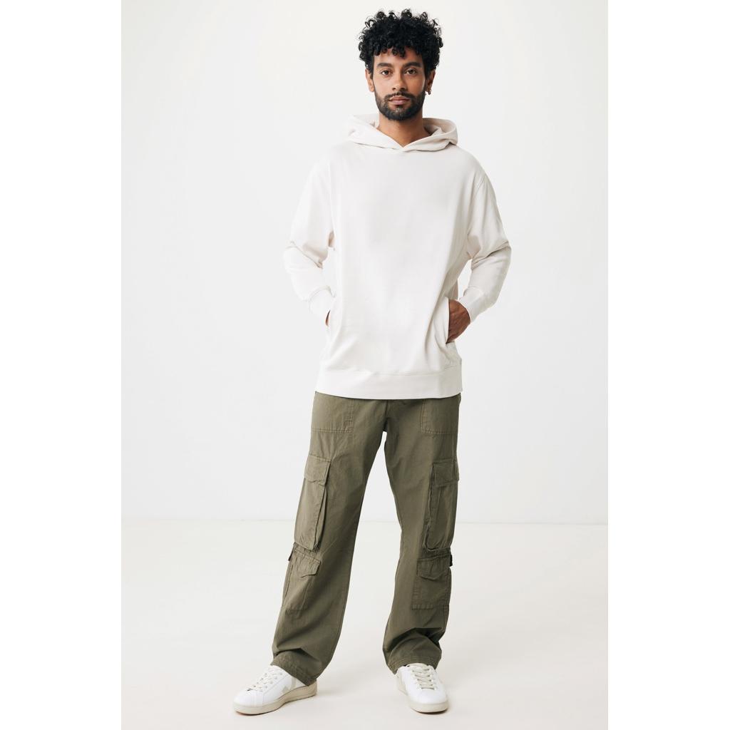 Iqoniq Yengo recycled cotton hoodie with sidepockets ivory white L