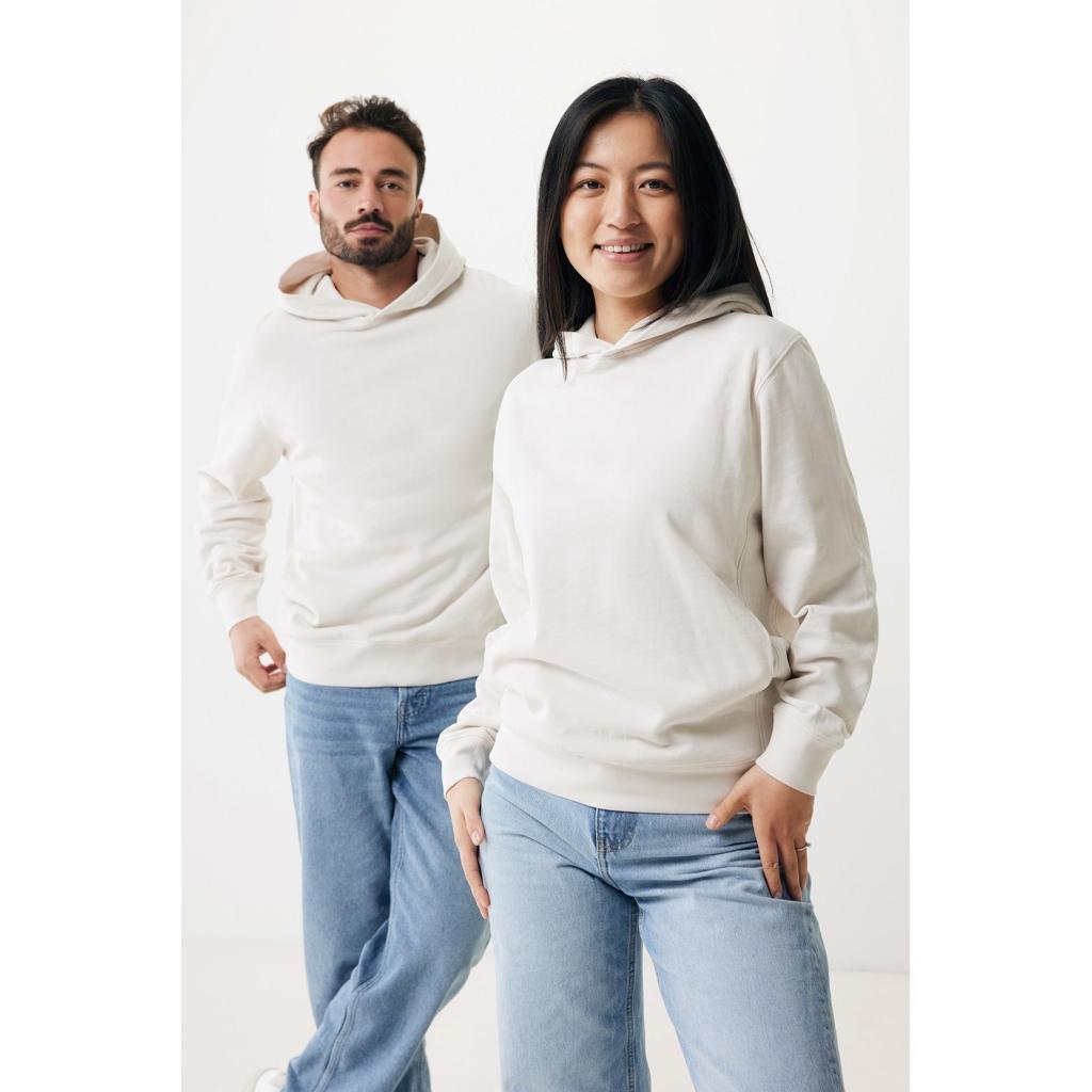 Iqoniq Yengo recycled cotton hoodie with sidepockets ivory white L