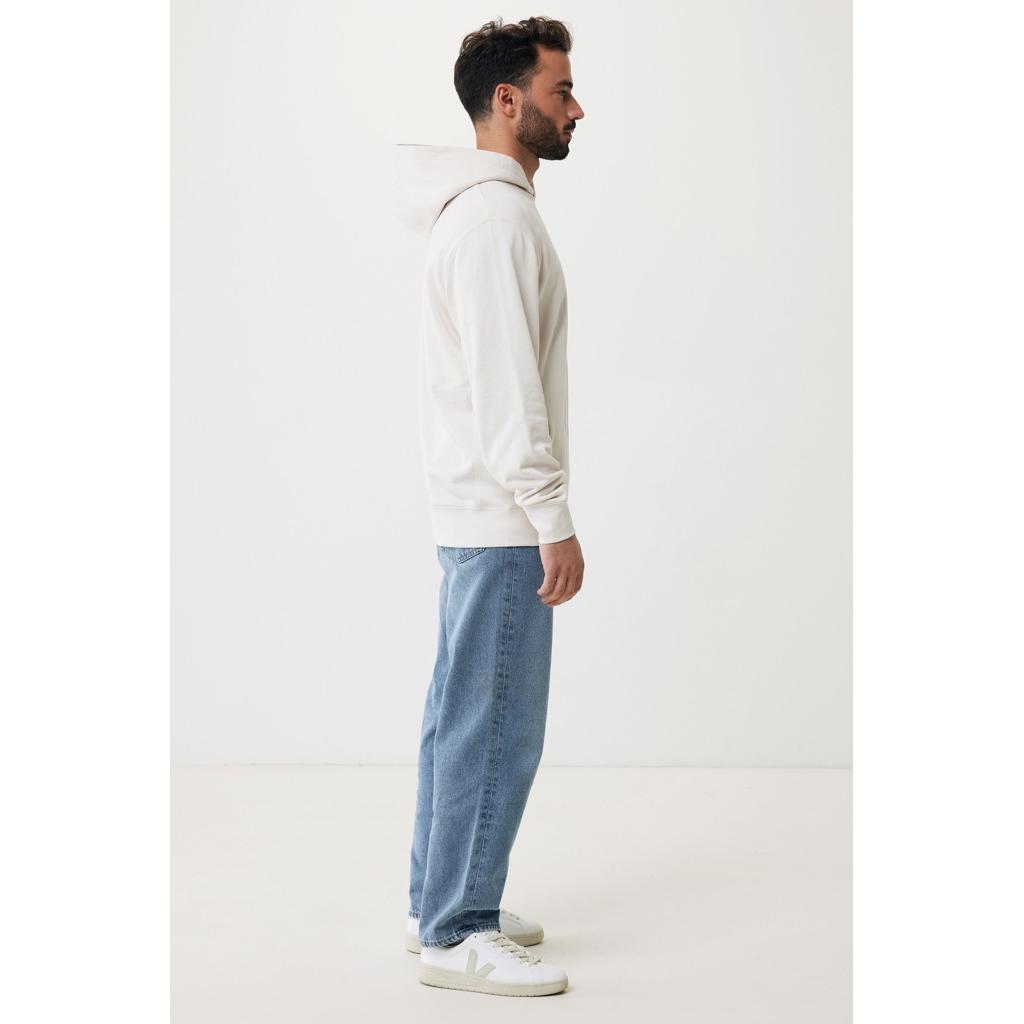 Iqoniq Yengo recycled cotton hoodie with sidepockets ivory white L