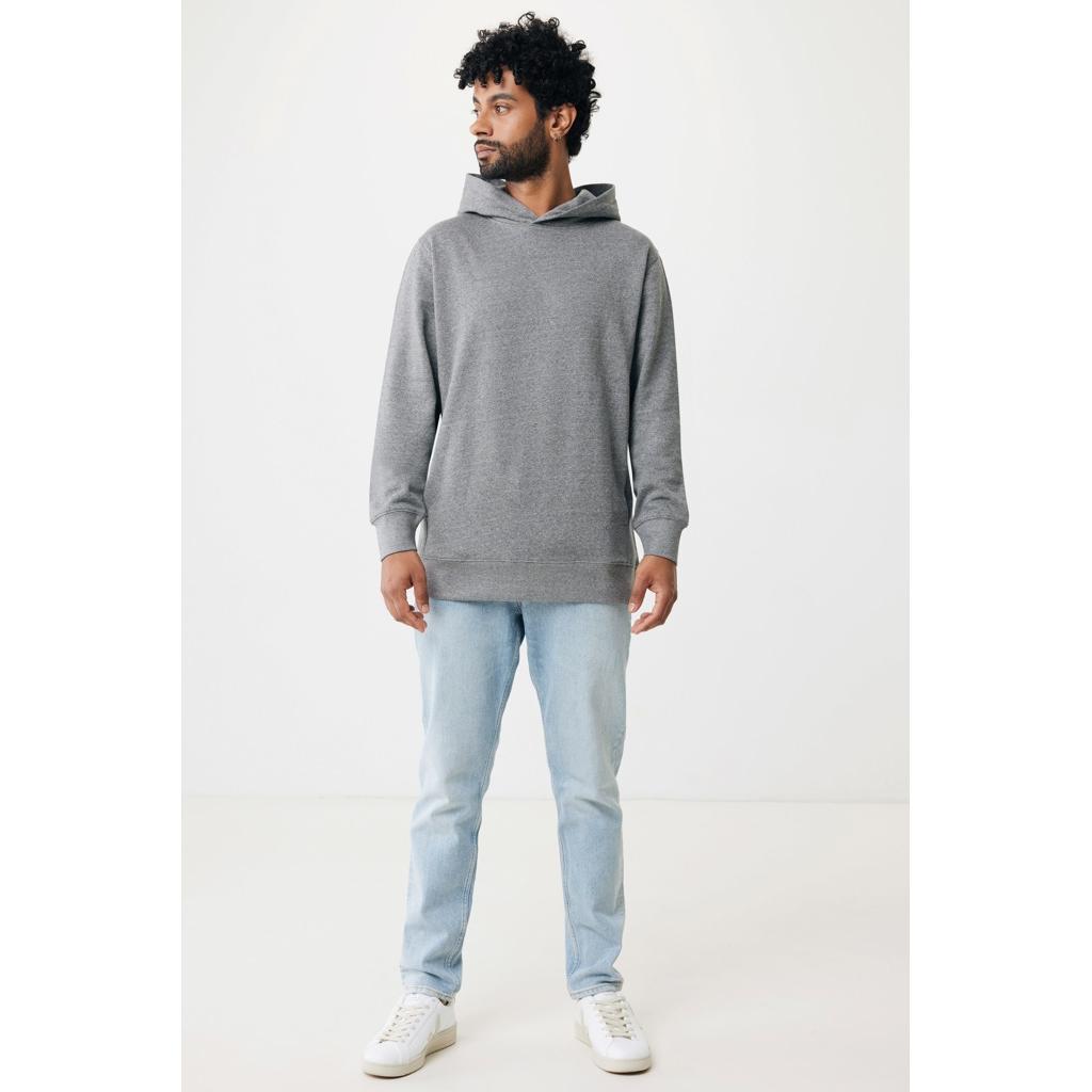 Iqoniq Yengo recycled cotton hoodie with sidepockets light heather anthracite L