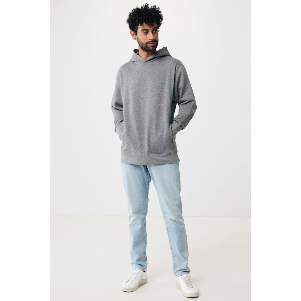 Iqoniq Yengo recycled cotton hoodie with sidepockets light heather anthracite L