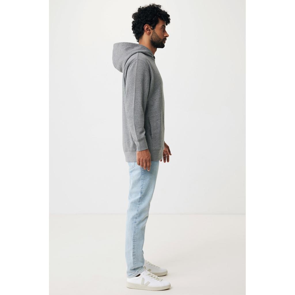 Iqoniq Yengo recycled cotton hoodie with sidepockets light heather anthracite L