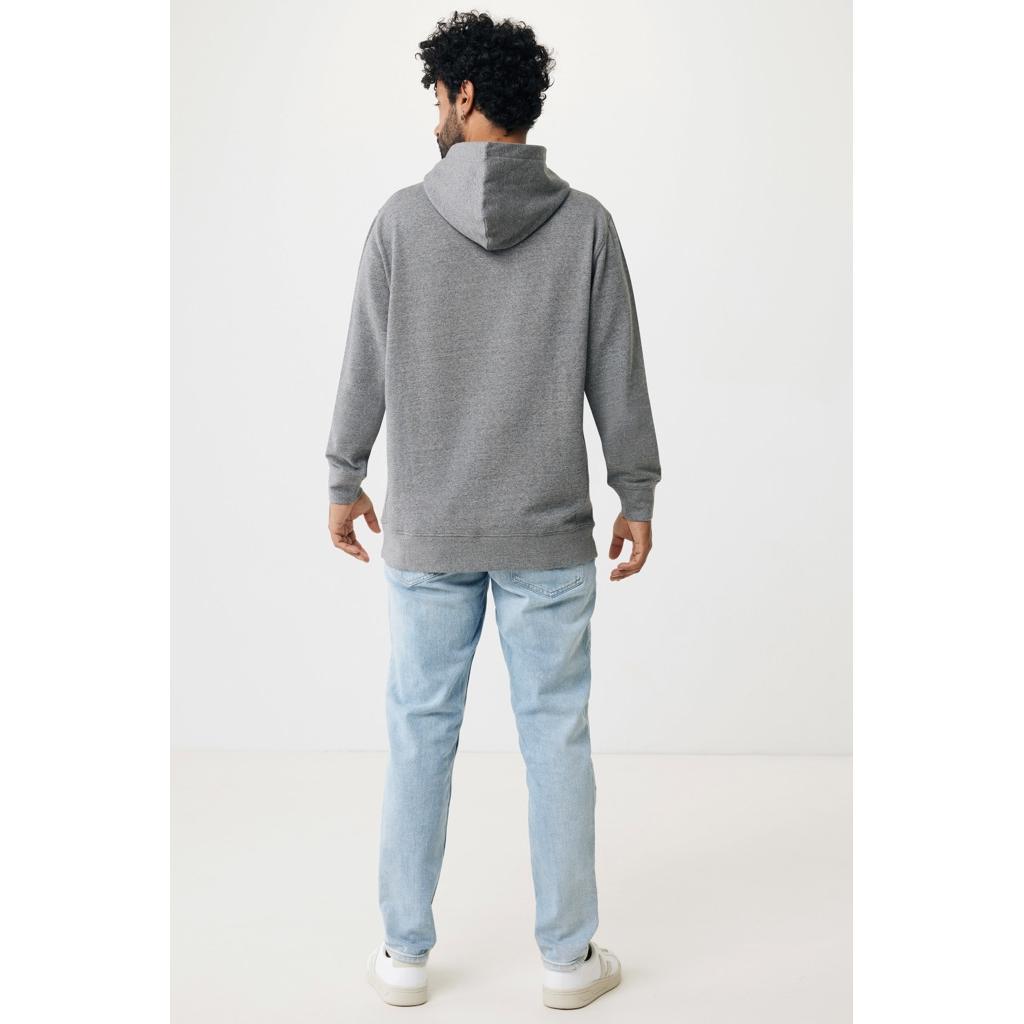 Iqoniq Yengo recycled cotton hoodie with sidepockets light heather anthracite L