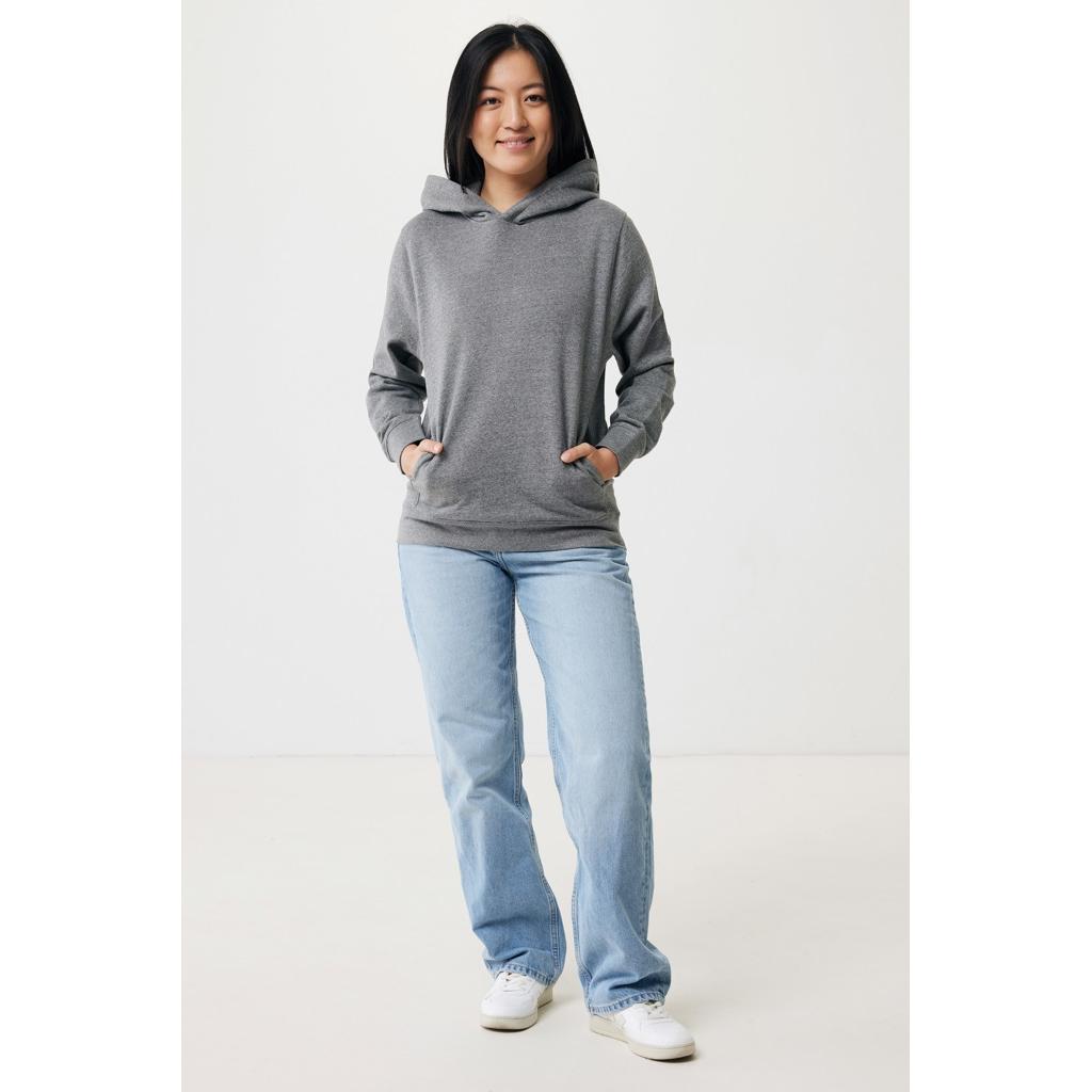 Iqoniq Yengo recycled cotton hoodie with sidepockets light heather anthracite L