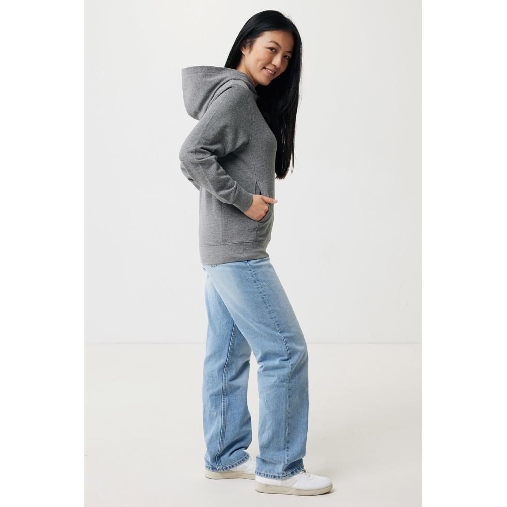 Iqoniq Yengo recycled cotton hoodie with sidepockets light heather anthracite L