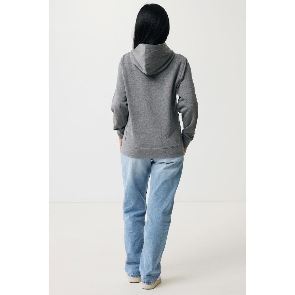 Iqoniq Yengo recycled cotton hoodie with sidepockets light heather anthracite L