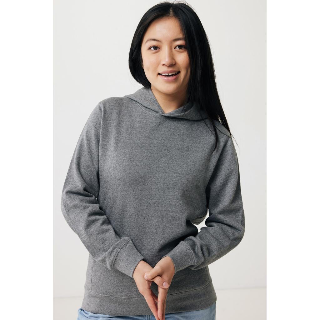 Iqoniq Yengo recycled cotton hoodie with sidepockets light heather anthracite L