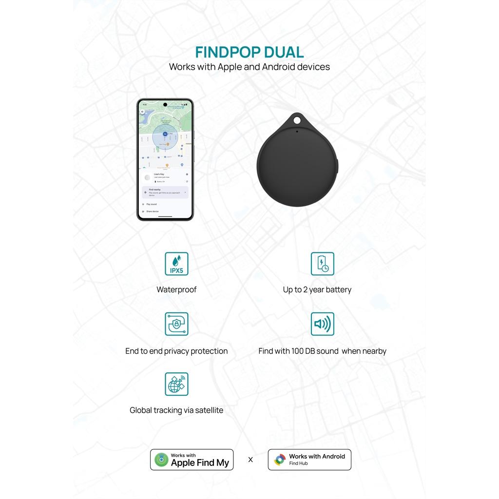 Localizator obiecte Findpop Dual black