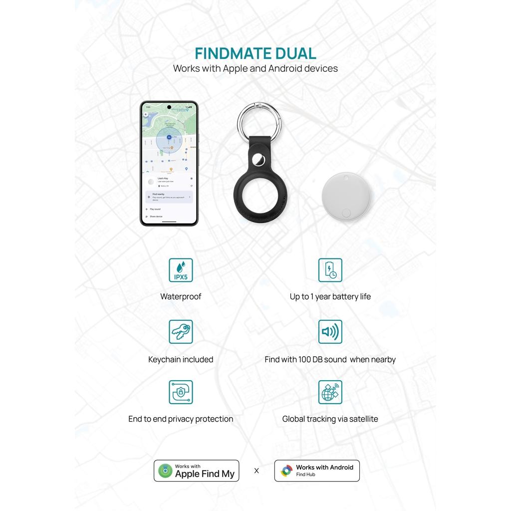 Localizator obiecte Findmate Dual transparent