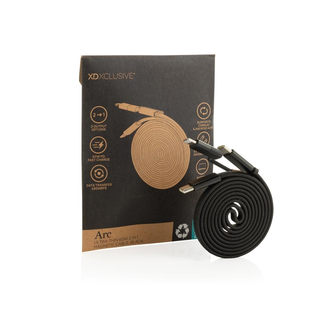 Cablu magnetic 2 în 1 Arc 60W black