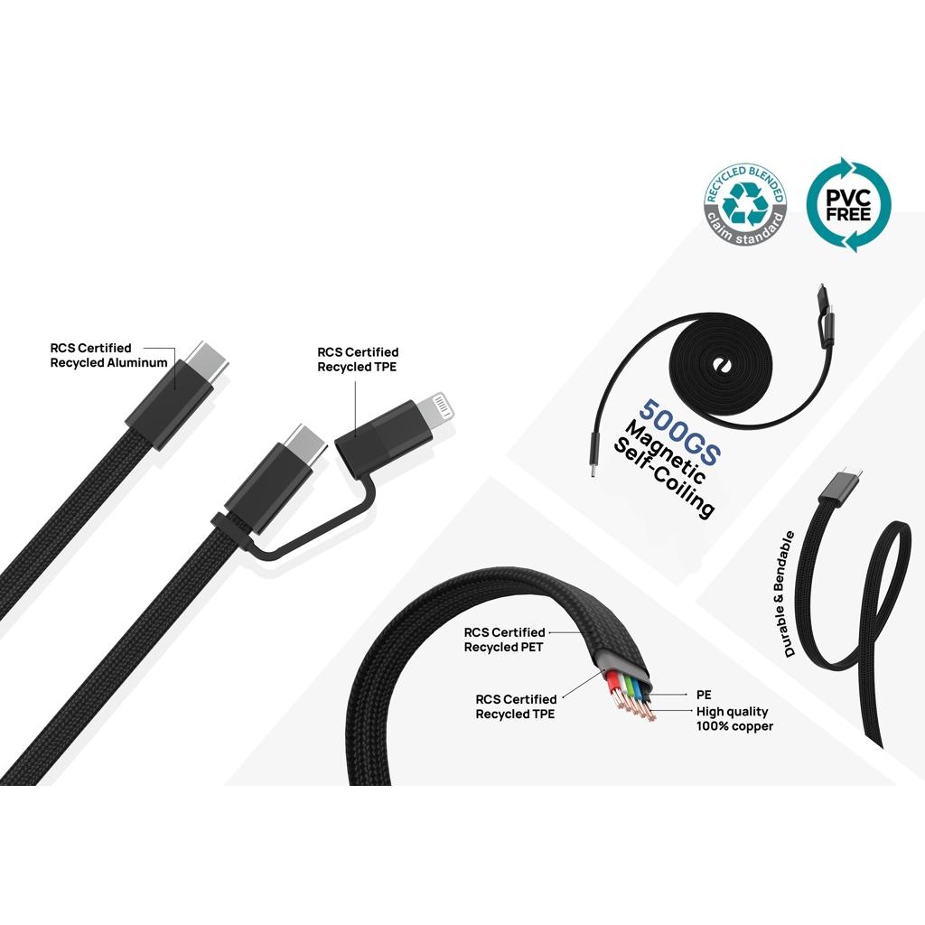 Cablu magnetic 2 în 1 Arc 60W black