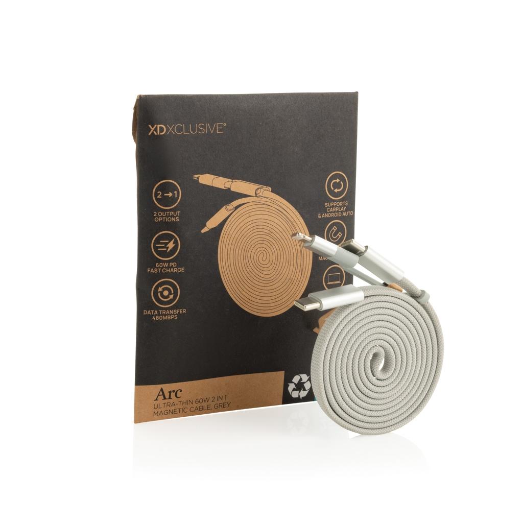 Cablu magnetic 2 în 1 Arc 60W grey