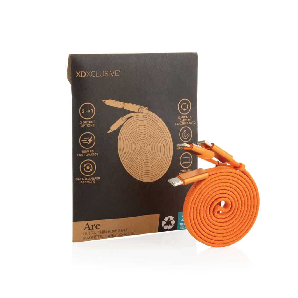 Cablu magnetic 2 în 1 Arc 60W orange